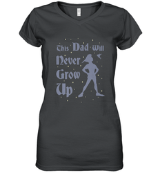 Disney Peter Pan This Dad Will Never Grow Up Women's V-Neck T-Shirt