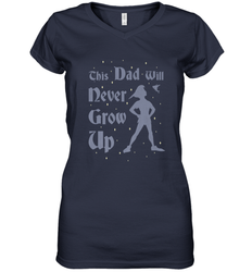 Disney Peter Pan This Dad Will Never Grow Up Women's V-Neck T-Shirt