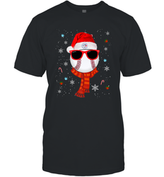 Toronto Blue Jays LogoChristmas Baseball Player Glasses Santa Hat Pajama Gift Men's T-Shirt