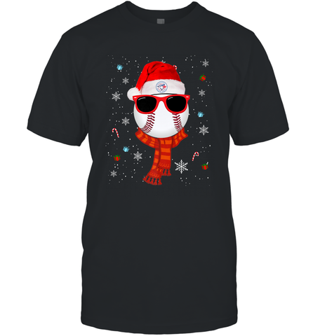 Toronto Blue Jays LogoChristmas Baseball Player Glasses Santa Hat Pajama Gift Men's T-Shirt Men's T-Shirt / Black / S Men's T-Shirt - jonhlittlestore88