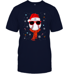 Toronto Blue Jays LogoChristmas Baseball Player Glasses Santa Hat Pajama Gift Men's T-Shirt