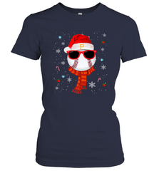 Pittsburgh Pirates Logo Christmas Baseball Player Glasses Santa Hat Pajama Gift Women's T-Shirt Women's T-Shirt - jonhlittlestore88