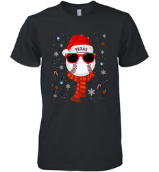 Texas Rangers Logo Christmas Baseball Player Glasses Santa Hat Pajama Gift Men's Premium T-Shirt