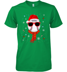 Texas Rangers Logo Christmas Baseball Player Glasses Santa Hat Pajama Gift Men's Premium T-Shirt