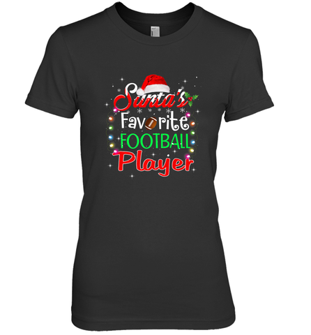 NFL Santa's Favorite Football Player Xmas Light Hat Christmas Women's Premium T-Shirt Women's Premium T-Shirt / Black / XS Women's Premium T-Shirt - jonhlittlestore88