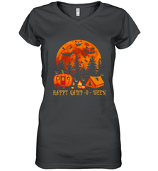 Happy Camp O Ween Funny Camping Halloween Costume Camper RV Women's V-Neck T-Shirt Women's V-Neck T-Shirt - jonhlittlestore88