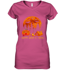 Happy Camp O Ween Funny Camping Halloween Costume Camper RV Women's V-Neck T-Shirt Women's V-Neck T-Shirt - jonhlittlestore88