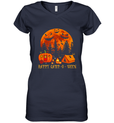 Happy Camp O Ween Funny Camping Halloween Costume Camper RV Women's V-Neck T-Shirt Women's V-Neck T-Shirt - jonhlittlestore88