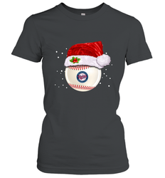Minnesota Twins Logo Baseball Ball Christmas Santa Hat Xmas Sport Funny Snow Women's T-Shirt