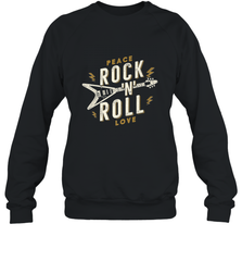 Peace Rock and Roll Love Music Guitar Retro Hippie Crewneck Sweatshirt Crewneck Sweatshirt - jonhlittlestore88