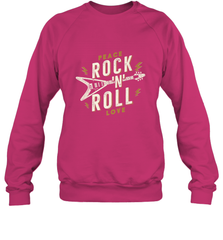 Peace Rock and Roll Love Music Guitar Retro Hippie Crewneck Sweatshirt Crewneck Sweatshirt - jonhlittlestore88