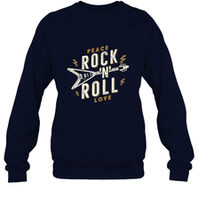 Peace Rock and Roll Love Music Guitar Retro Hippie Crewneck Sweatshirt Crewneck Sweatshirt - jonhlittlestore88