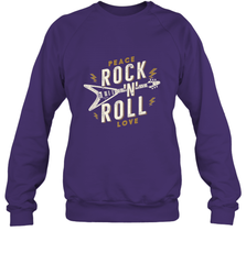 Peace Rock and Roll Love Music Guitar Retro Hippie Crewneck Sweatshirt Crewneck Sweatshirt - jonhlittlestore88