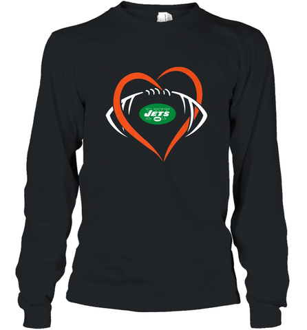 NFL New York Jets Heart Love Football Long Sleeve T-Shirt Long Sleeve T-Shirt / Black / S Long Sleeve T-Shirt - jonhlittlestore88