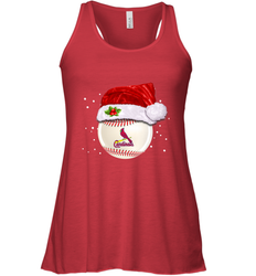 St. Louis Cardinals Logo Baseball Ball Christmas Santa Hat Xmas Sport Funny Snow Women's Racerback Tank
