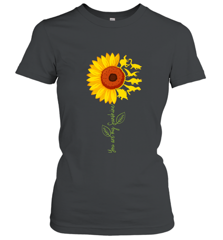 You're My Sunshine Sunflower Dinosaur T Rex Women's T-Shirt Women's T-Shirt / Black / S Women's T-Shirt - jonhlittlestore88