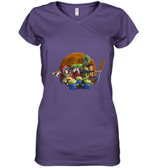 Disney Pixar Toy Story Halloween Moon Group Women's V-Neck T-Shirt Women's V-Neck T-Shirt - jonhlittlestore88