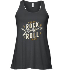Peace Rock and Roll Love Music Guitar Retro Hippie Women's Racerback Tank Women's Racerback Tank - jonhlittlestore88