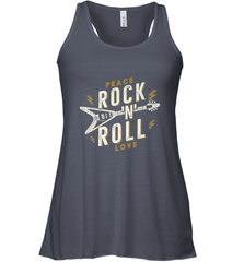 Peace Rock and Roll Love Music Guitar Retro Hippie Women's Racerback Tank Women's Racerback Tank - jonhlittlestore88