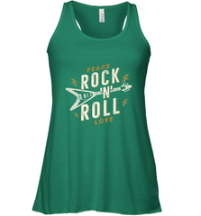 Peace Rock and Roll Love Music Guitar Retro Hippie Women's Racerback Tank Women's Racerback Tank - jonhlittlestore88