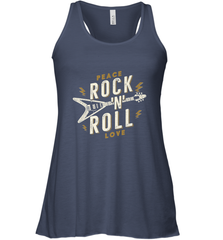 Peace Rock and Roll Love Music Guitar Retro Hippie Women's Racerback Tank Women's Racerback Tank - jonhlittlestore88