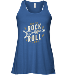 Peace Rock and Roll Love Music Guitar Retro Hippie Women's Racerback Tank Women's Racerback Tank - jonhlittlestore88