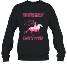 Life Is Not About Waiting Breast Cancer Hippie Peace Horse Crewneck Sweatshirt Crewneck Sweatshirt - jonhlittlestore88
