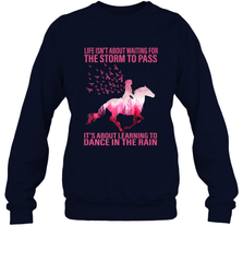 Life Is Not About Waiting Breast Cancer Hippie Peace Horse Crewneck Sweatshirt Crewneck Sweatshirt - jonhlittlestore88