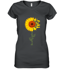 You're My Sunshine Sunflower Dinosaur T Rex Women's V-Neck T-Shirt Women's V-Neck T-Shirt - jonhlittlestore88
