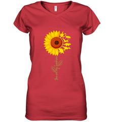 You're My Sunshine Sunflower Dinosaur T Rex Women's V-Neck T-Shirt Women's V-Neck T-Shirt - jonhlittlestore88