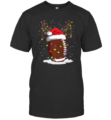 NFL Christmas Football Reindeer Funny Santa Hat Xmas Kids Gift Men's T-Shirt Men's T-Shirt / Black / S Men's T-Shirt - jonhlittlestore88