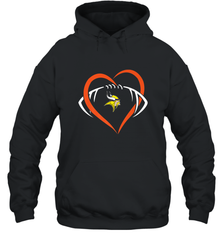 NFL Minnesota Vikings Heart Love Football Hooded Sweatshirt Hooded Sweatshirt - jonhlittlestore88