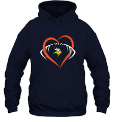 NFL Minnesota Vikings Heart Love Football Hooded Sweatshirt Hooded Sweatshirt - jonhlittlestore88