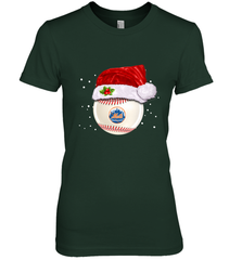 New York Mets Logo Baseball Ball Christmas Santa Hat Xmas Sport Funny Snow Women's Premium T-Shirt Women's Premium T-Shirt - jonhlittlestore88