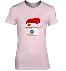 New York Mets Logo Baseball Ball Christmas Santa Hat Xmas Sport Funny Snow Women's Premium T-Shirt Women's Premium T-Shirt - jonhlittlestore88