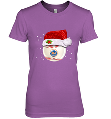New York Mets Logo Baseball Ball Christmas Santa Hat Xmas Sport Funny Snow Women's Premium T-Shirt Women's Premium T-Shirt - jonhlittlestore88