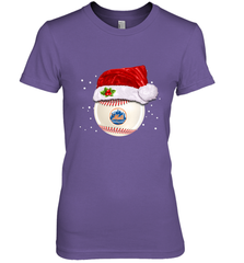 New York Mets Logo Baseball Ball Christmas Santa Hat Xmas Sport Funny Snow Women's Premium T-Shirt Women's Premium T-Shirt - jonhlittlestore88