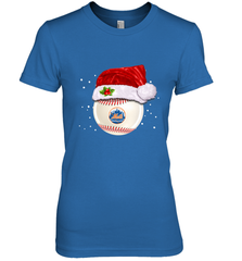 New York Mets Logo Baseball Ball Christmas Santa Hat Xmas Sport Funny Snow Women's Premium T-Shirt Women's Premium T-Shirt - jonhlittlestore88