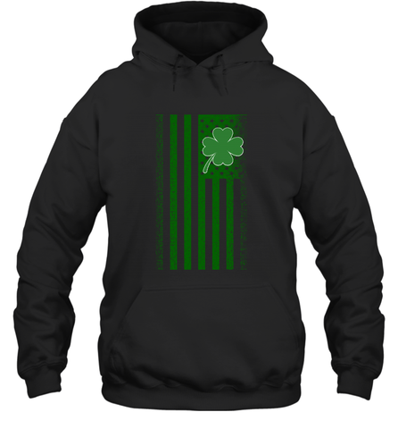 Lucky St. Patrick's Day Irish American Flag T Shirt Hooded Sweatshirt Hooded Sweatshirt / Black / S Hooded Sweatshirt - jonhlittlestore88
