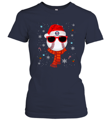 Minnesota Twins Logo Christmas Baseball Player Glasses Santa Hat Pajama Gift Women's T-Shirt