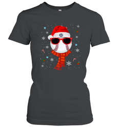 New York Mets Logo Christmas Baseball Player Glasses Santa Hat Pajama Gift Women's T-Shirt