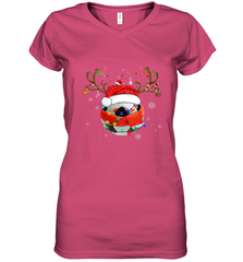 Santa Hat Soccer Reindeer Christmas Funny Players Football Women's V-Neck T-Shirt Women's V-Neck T-Shirt - jonhlittlestore88