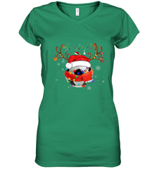 Santa Hat Soccer Reindeer Christmas Funny Players Football Women's V-Neck T-Shirt Women's V-Neck T-Shirt - jonhlittlestore88