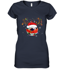 Santa Hat Soccer Reindeer Christmas Funny Players Football Women's V-Neck T-Shirt Women's V-Neck T-Shirt - jonhlittlestore88