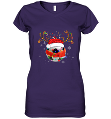 Santa Hat Soccer Reindeer Christmas Funny Players Football Women's V-Neck T-Shirt Women's V-Neck T-Shirt - jonhlittlestore88