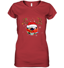 Santa Hat Soccer Reindeer Christmas Funny Players Football Women's V-Neck T-Shirt Women's V-Neck T-Shirt - jonhlittlestore88