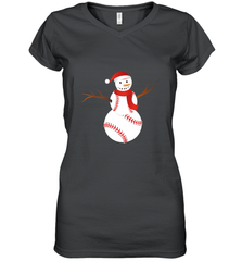 Snowman Baseball Christmas Women's V-Neck T-Shirt Women's V-Neck T-Shirt - jonhlittlestore88