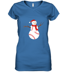 Snowman Baseball Christmas Women's V-Neck T-Shirt Women's V-Neck T-Shirt - jonhlittlestore88