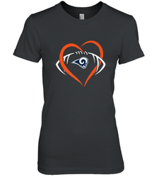 NFL Los Angeles Rams Heart Love Football Women's Premium T-Shirt