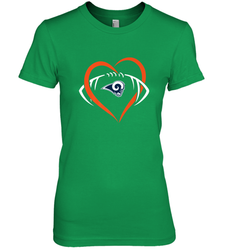 NFL Los Angeles Rams Heart Love Football Women's Premium T-Shirt